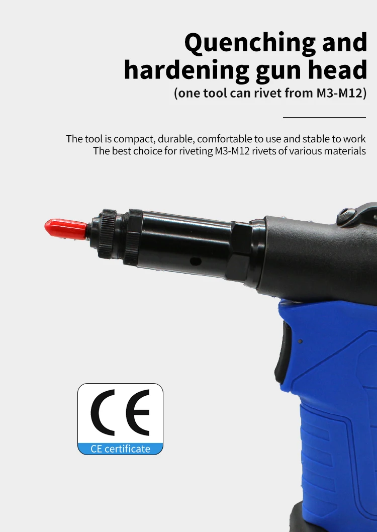 Lightweight Pneumatic Riveter Automatic Rivet Nut Gun M3 to M12 Hydraulic Industrial Quick Riveting Tool Upgraded RL-6312/RL-618