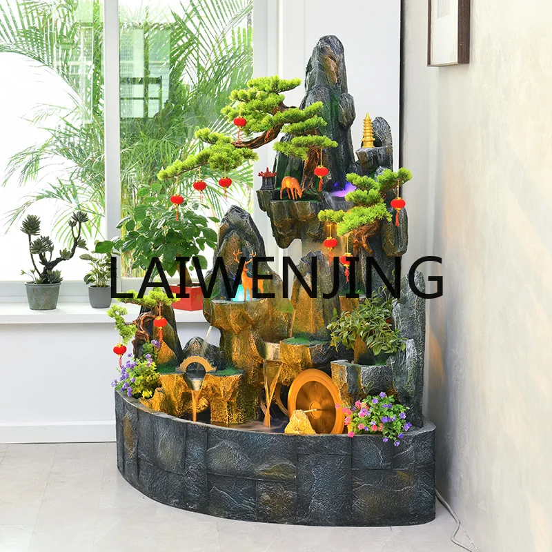 

Double-Sided Rockery Fountain Feng Shui Fortune Resin Fish Pond Fan-Shaped Corner Company Flowing Water Ornaments