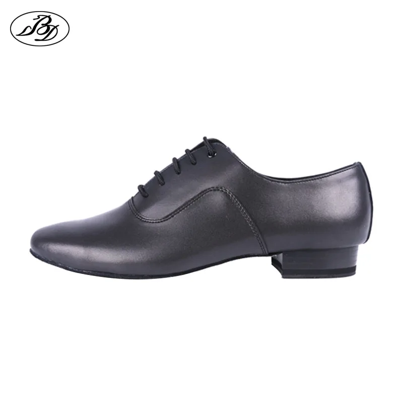 Men Standard Dance Shoes BD 301 Black Whole Sole Ballroom Dance Shoes Cow Split Leather Waltz Tango Foxtrot Quickstep Dancesport