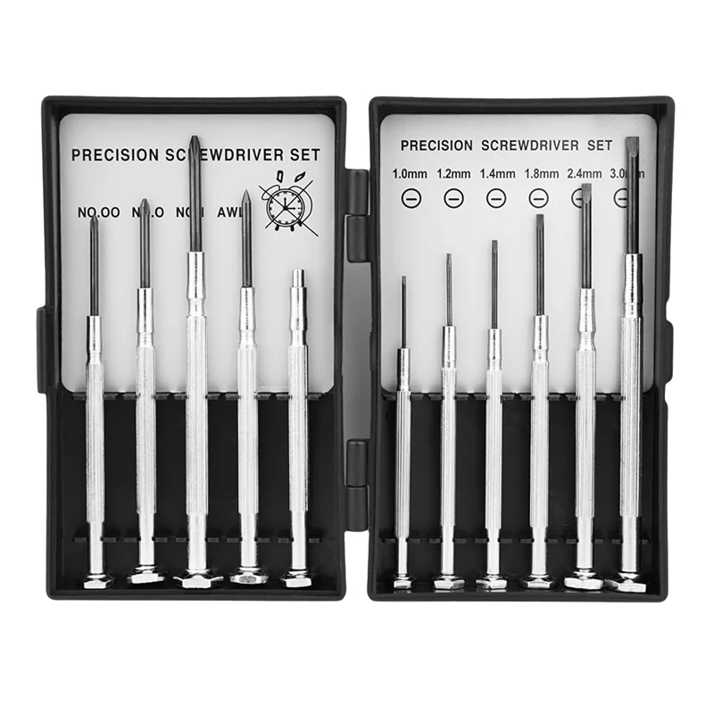 

AT05-11PCS Small Precision Screwdriver Set, Mini Screw Driver Set Kit, 6 Different Sizes Of Flat-Head -Screwdrivers