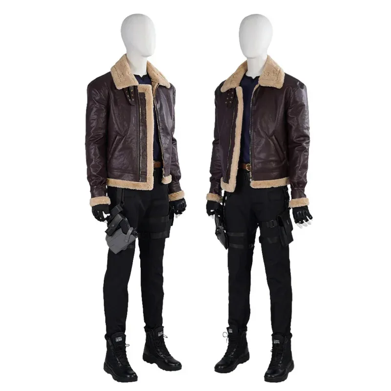 قمامة الدببة لعبة المقيم 4 تأثيري الشر زي عادية الشارع الشهير للرجل ليون هالوين الرجال الزي 2025 جديد