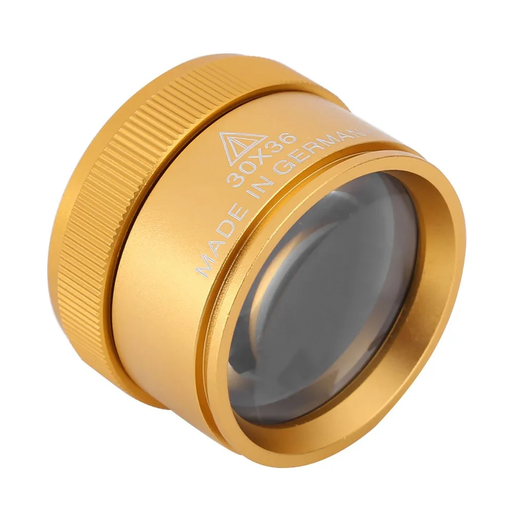 

Professional Gold Finish 30X Magnifying Glass Sturdy Case Portable Magnifier Jewelry Identification Magnifier Watch Repair