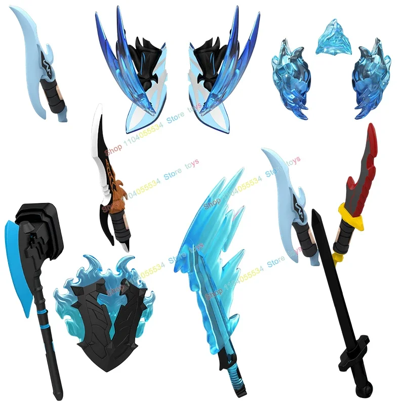 MOC animación Cheng Xiaoyu bloques de construcción cuchillo accesorios Anime figuras de acción líder modelos juguetes para niños regalos de cumpleaños