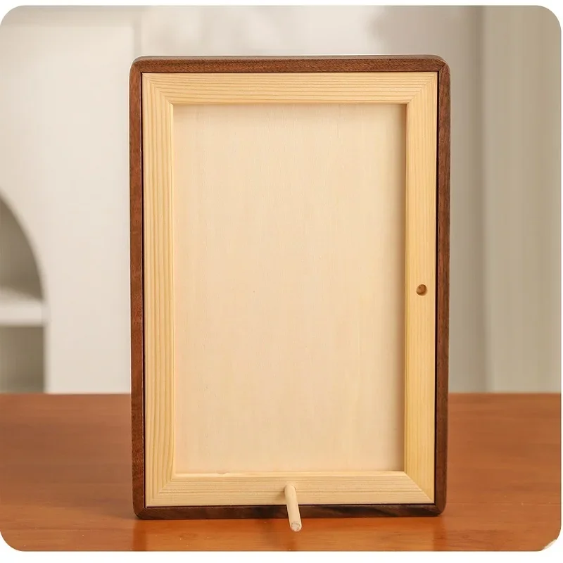 Solid Wood Photo Frame Walnut Wood Tabletop Frame, 6-Inch A4 Picture Frame, High-Quality Teak Design Home Decor