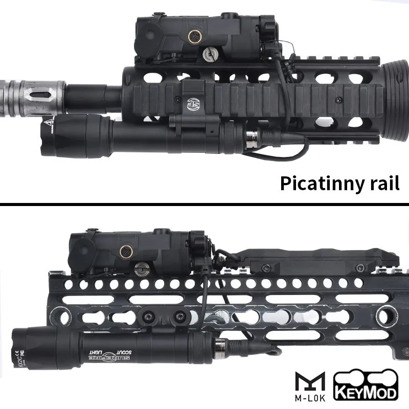 Imagem -05 - Tactical Ngal Visão Laser para Airsoft Surefir Lanterna Arma Luz Interruptor de Pressão Dupla Vermelho Verde Laser ir M300a M600c M640 M340