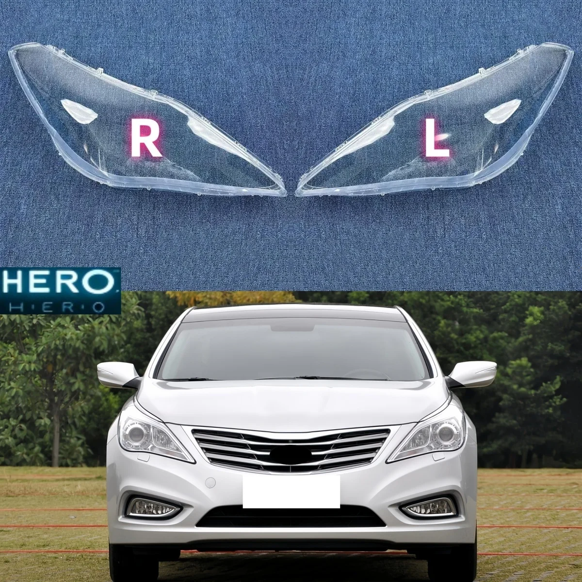 For Hyundai Azera 2011 2012 2013 2014 2015 Transparent Lampshade Headlight Mask Cover Headlamp Shell Lens Plexiglass