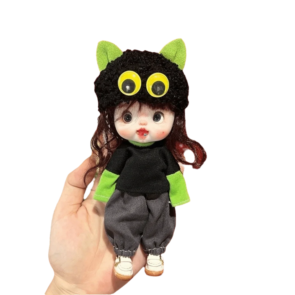 Fashion Sweater Coat 1/8 1/12 BJD Doll Clothes Pretty with Hat Doll Dress Change Clothes Casual Doll Outfit Set Girl Toy Gift