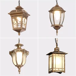European Waterproof Pendant Lights Outdoor Retro Village Chandelier  Balcony Corridors Lights Grape Rack Hanglamp Luminaire