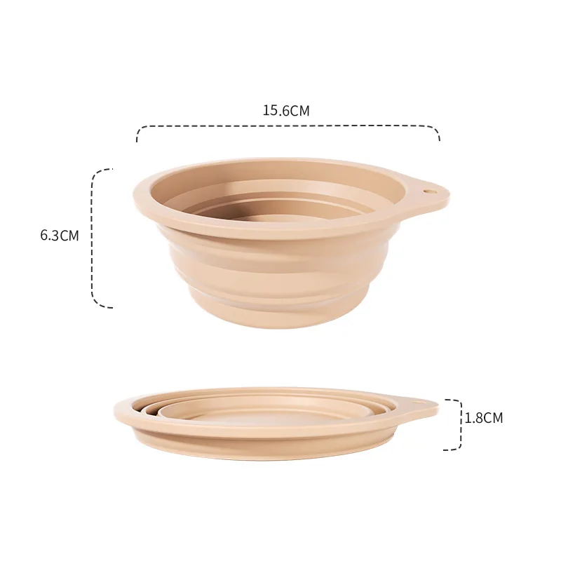 Collapsible Silicone Dog Bowl,Foldable Expandable Cup Dish for Small Pet Cat Food Water Feeding Portable Travel Bowl view 6