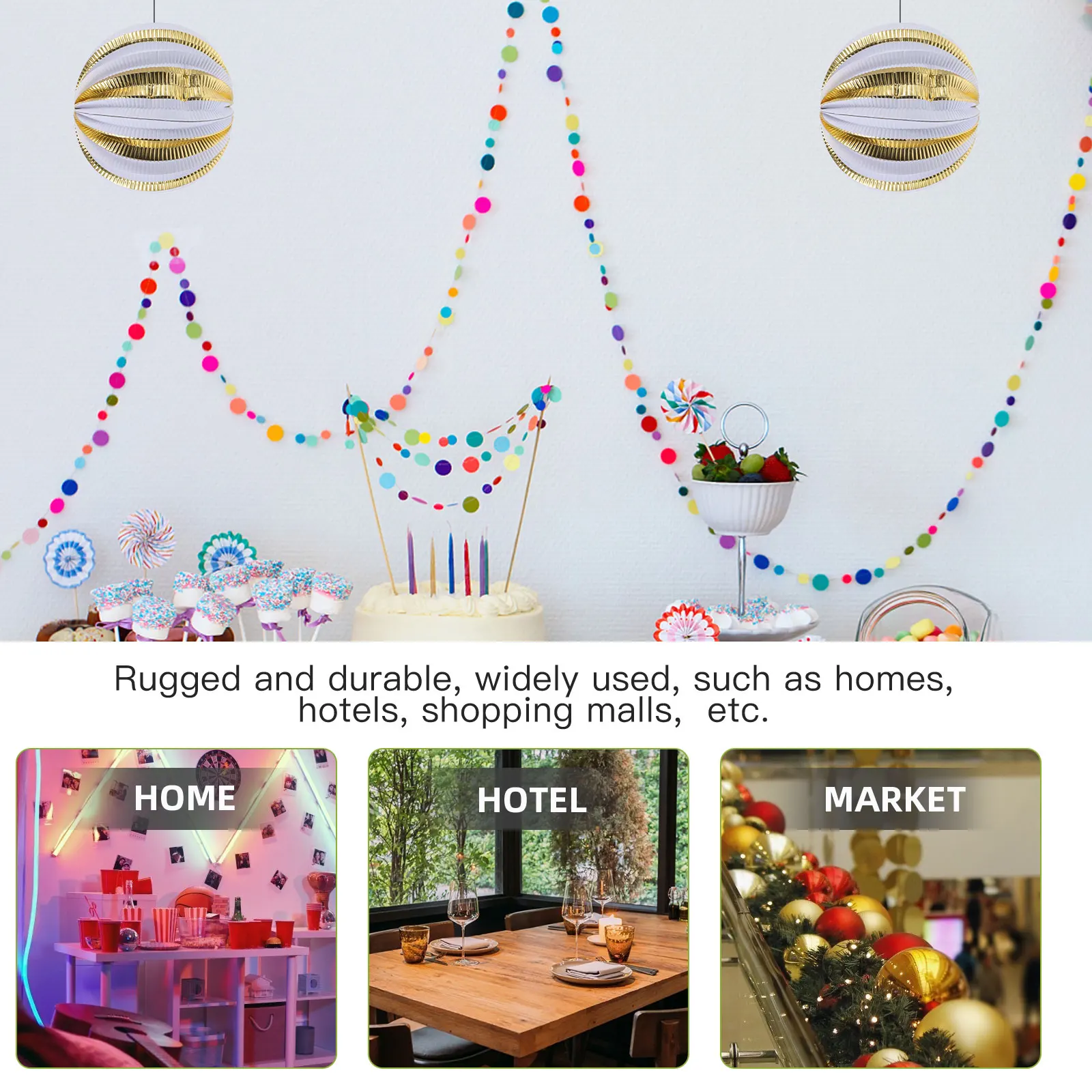 

2Pcs Gold-stitched Lanterns Hanging Decorative Paper Lanterns Foldable Wedding Party Baby Room Desktop Lighting Decorations