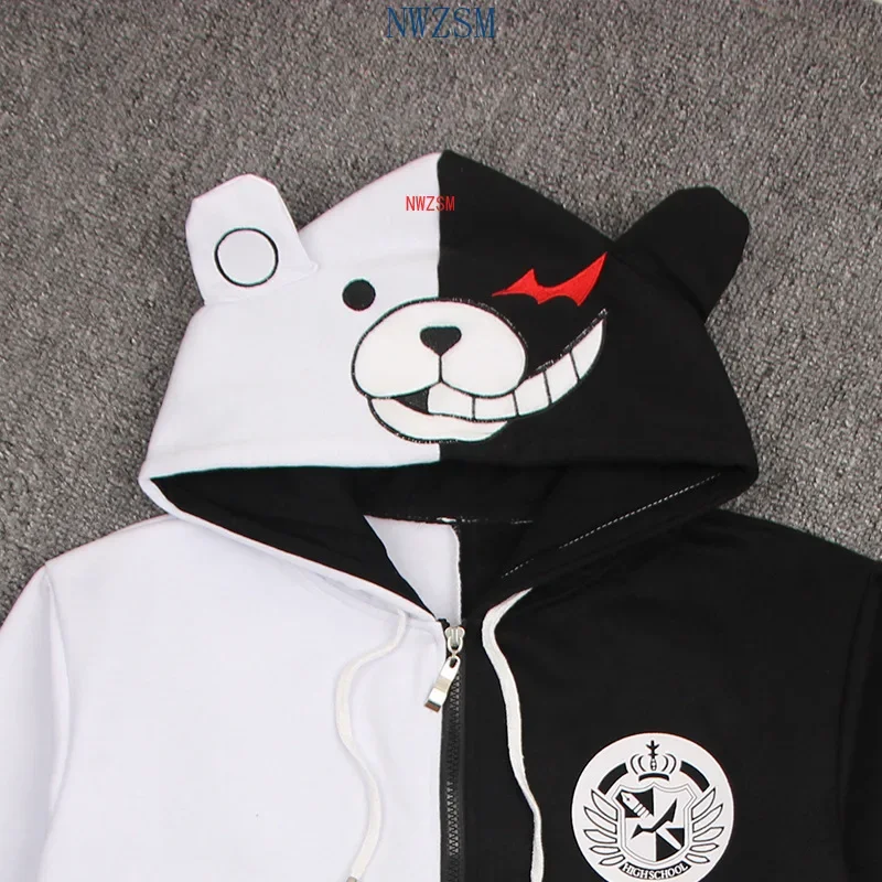 Danganronpa Monokuma Cosplay Costume Unisex Hoodie Sweatshirt T-shirt Hooded Jacket Daily Casual Coat Game Anime Peripheral