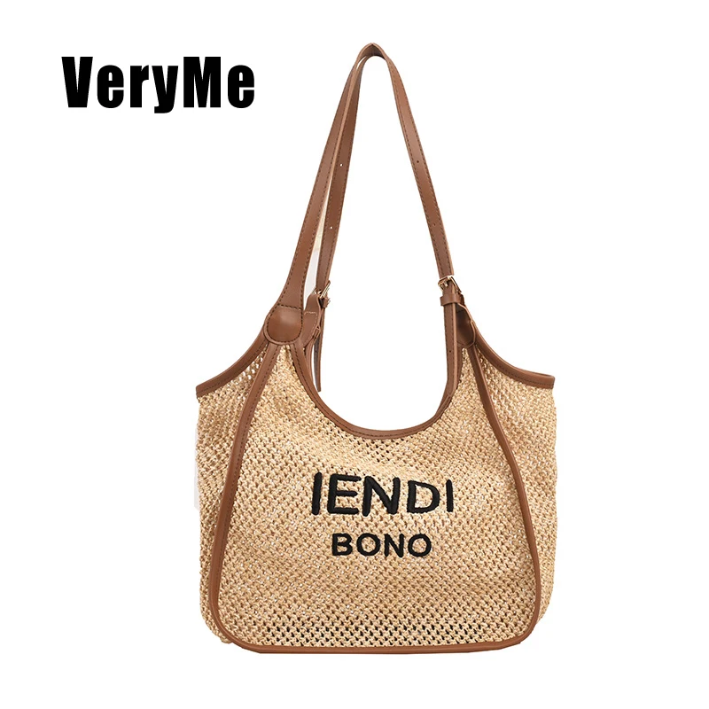 VeryMe 2022 Summer All-Match Shoulder Bags New Fashion Weaving Female Handbags Large Capacity Travel Shopping Pack сумка женская