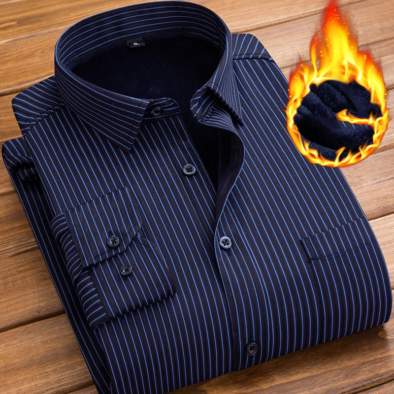 Camisas Hombre Long Sleeve Shirt Men Mens Clothing Casual Shirt Winter Blouse Men's Streetwear Spring Autumn Streetdress Thick