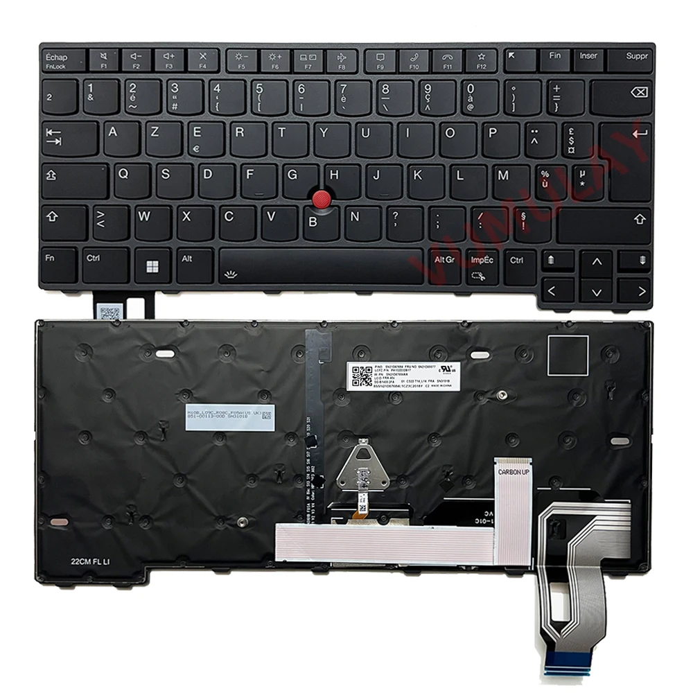 AZERTY Backlit Keyboard for Lenovo Thinkpad T14 Gen 3 GEN3 ,L14 Gen 3,P14s GEN3,GEN 4 CS22-CM-FULL SN21D67758-01 5N21D68170 FR