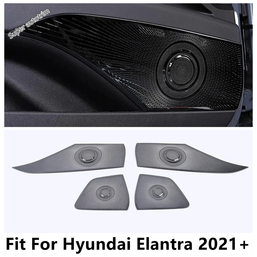 

Car Side Door Speaker Sound Frame Decoration Cover Trim Stainless Steel Accessories Interior For Hyundai Elantra 2021 - 2023