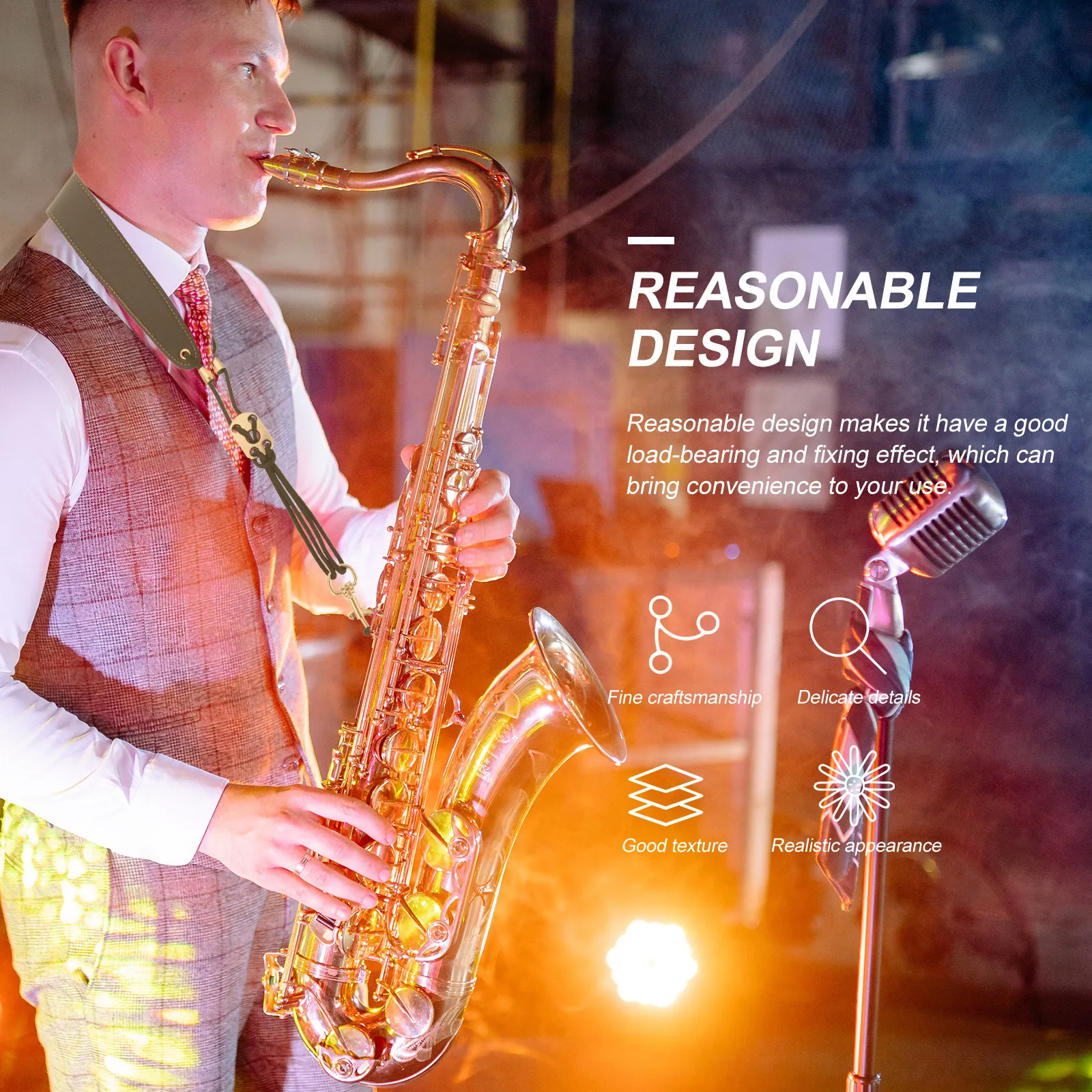 Wide Comfort Saxophone Neck Strap – Durable, Ergonomic Design for Long-Term Use, Ideal Gift for Sax Players
