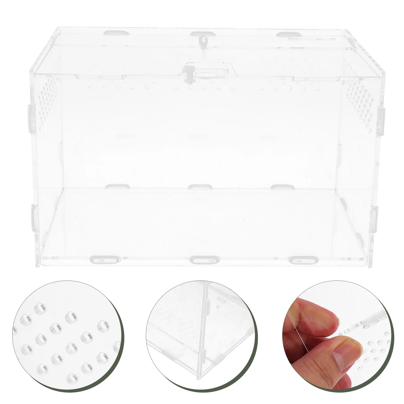 

Premium Reptile Box Acrylic Transparent Feeding Cage Tank Detachable Ventilated Design Portable Snake Lizard Gecko Cage Breeding