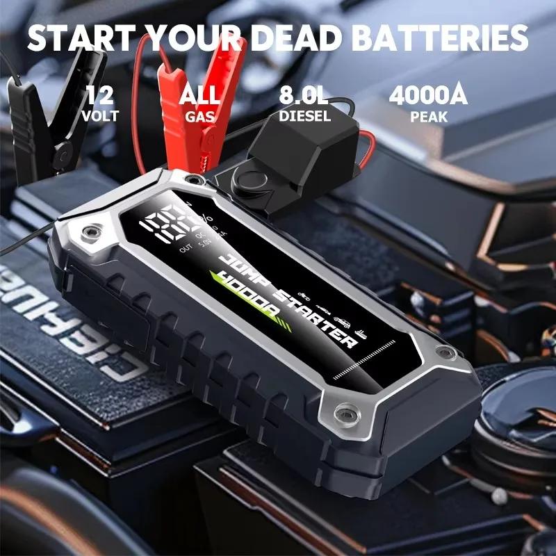 20000 mAh Portable Car Jump Start 20000 mAh 4000A Jump Starter Car Jump Starter 12v with Power Pack