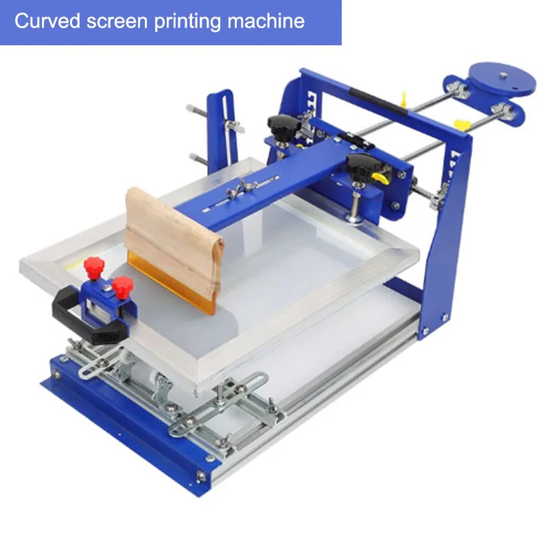آلة طباعة الشاشة المنحنية اليدوية زجاجة رذاذ أسطوانية مخروطية زجاجة مستحضرات التجميل كوب معزول طاولة طباعة الشاشة المنحنية