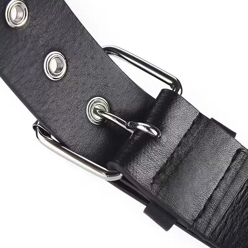 Punk Style Studded Belt Women Y2K Belt Metal Punk Rock Style Rivet Faux Leather Belts With Cross Rivet For Jeans Pants