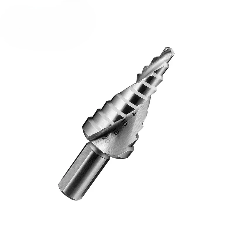 

High Speed Steel HSS Tools 4-20mm Spiral Flute Step Drill Stainless Steel Metal Drilling Straight Shank Plastic 6mm 8mm