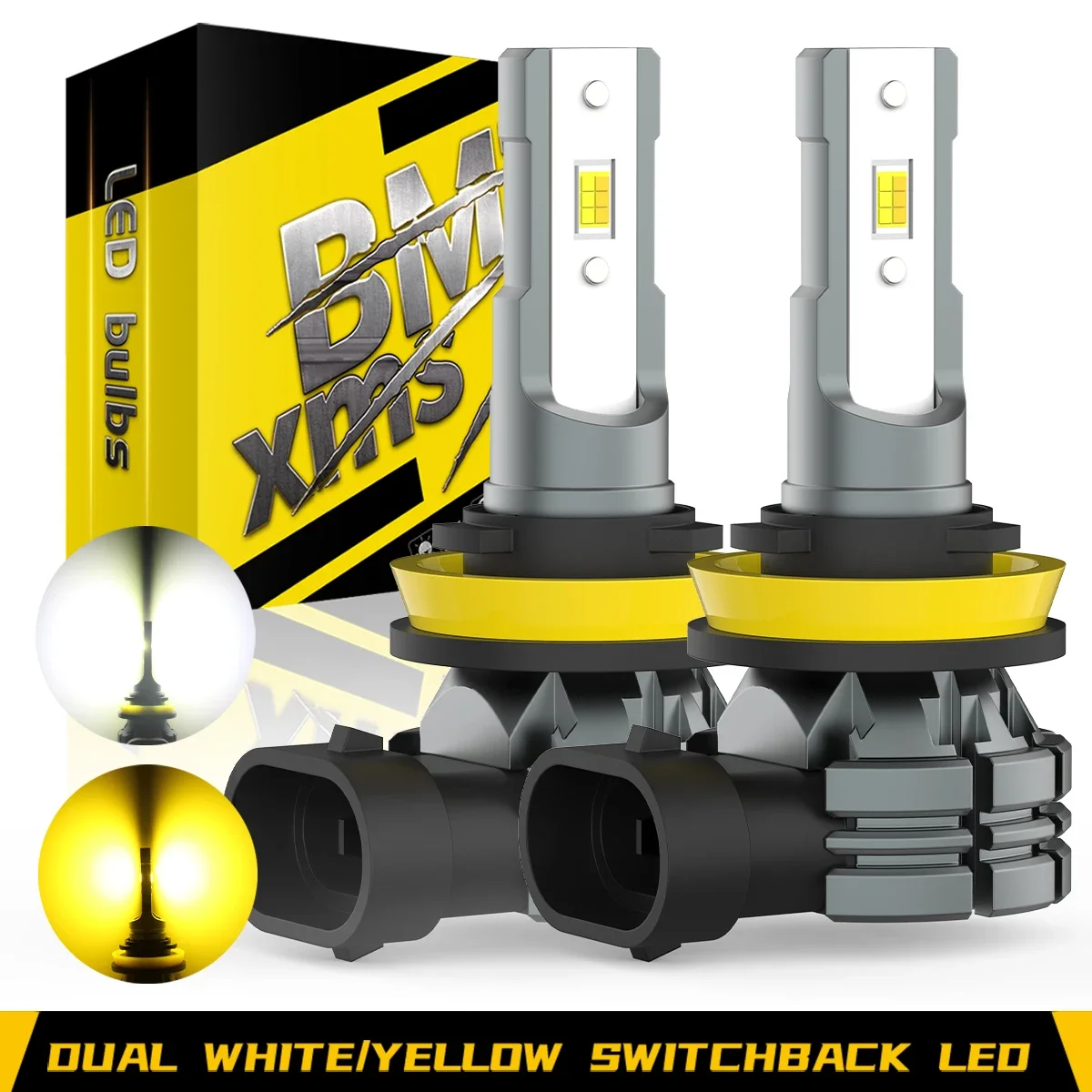 

BMTxms 2Pcs H8 H11 LED Fog Light Dual Color H16JP LED Car Bulb Switchback Yellow White For Honda Civic 8Th 9Th 10Th Gen CR-V CRV