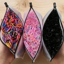 1100Pcs Candy Color Small Rubber Bands Set With Storage Bag Simple High Elastic Hair Rings Cute Mini Hair Scrunchies