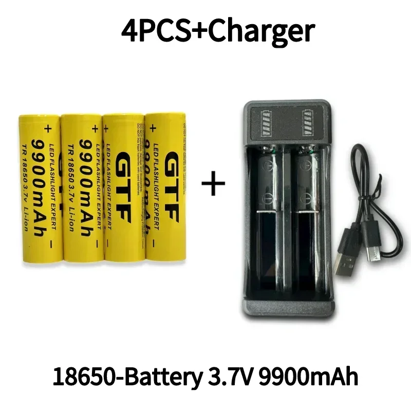 18650 rechargeable battery 2024 best-selling 3.7V9900Mah lithium-ion battery with charger for remote control of computer shavers