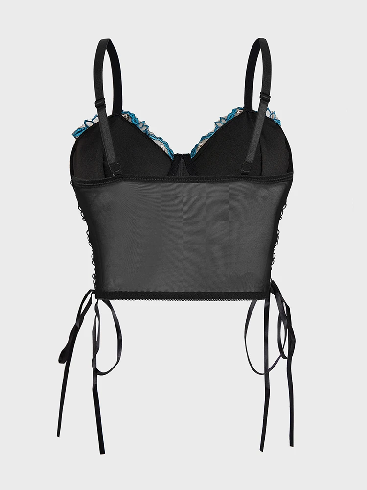 التطريز الكورسيهات بوستير مثير المرأة حزام الصلب حلقة هيكل السمكة شبكة ShaperSlim صالح تنوعا سيدة أعلى مشد تحت الصدر #2