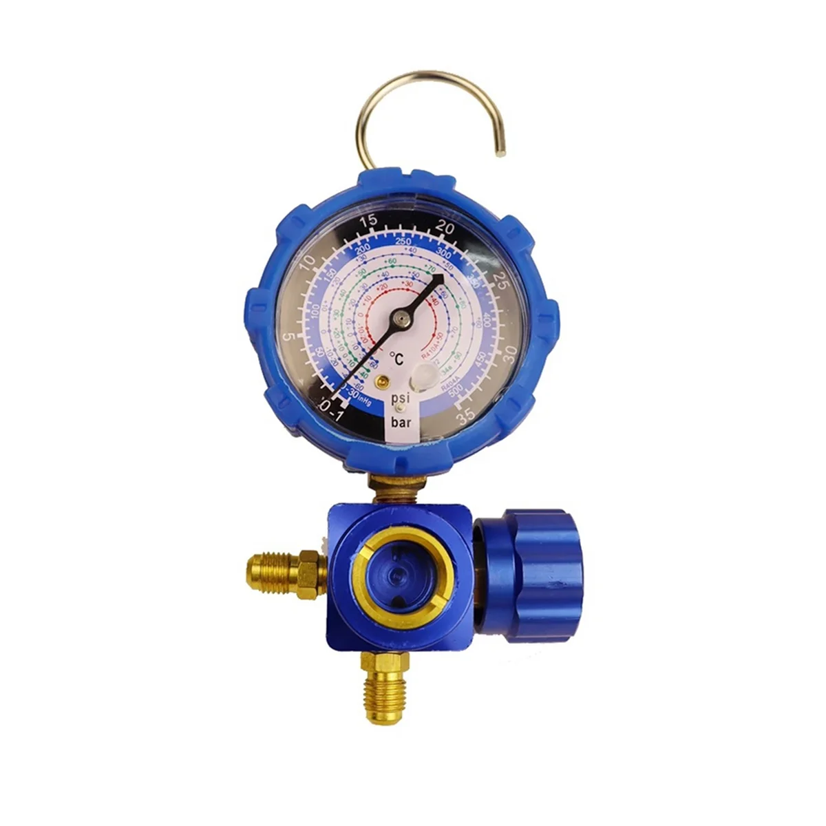 

Air Condition Gauge for R410A R22 R134A R404A Refrigerants Manifold Gauge Manometer Valve with Visual Mirror 500Psi Blue