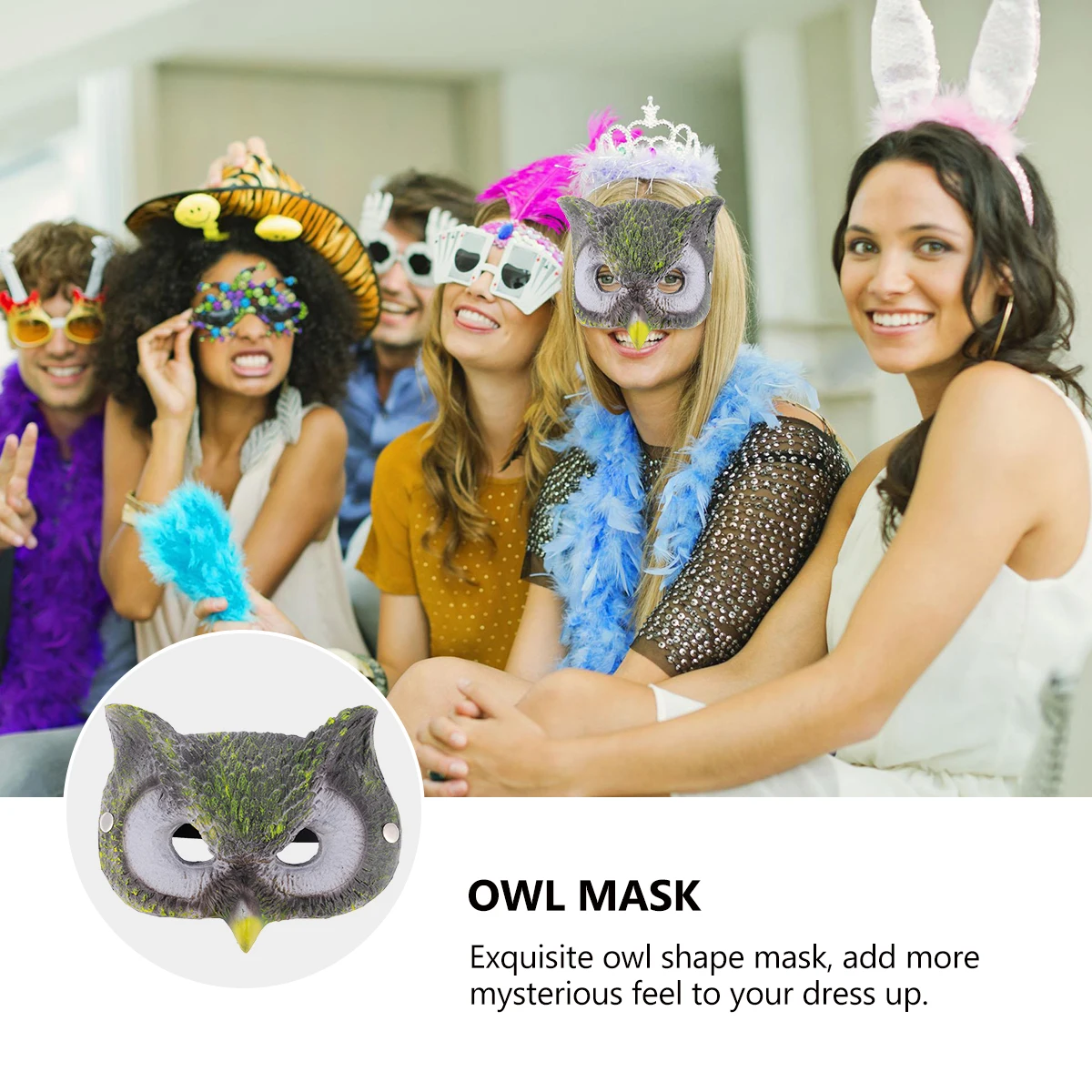 Costumi di Halloween per adulti Maschera da gufo Terrrificante Copertura per il viso Spaventoso Accessorio unico per il romanzo