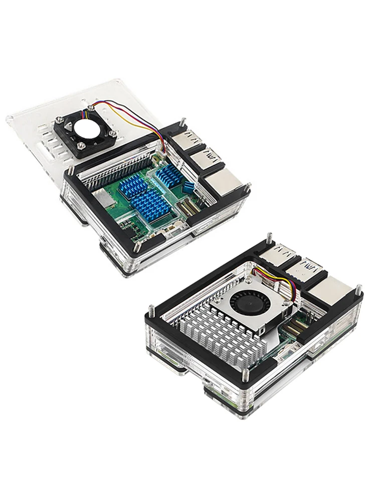Carcasa protectora transparente de acrílico de 9 capas, carcasa transparente adecuada para Raspberry Pi 5