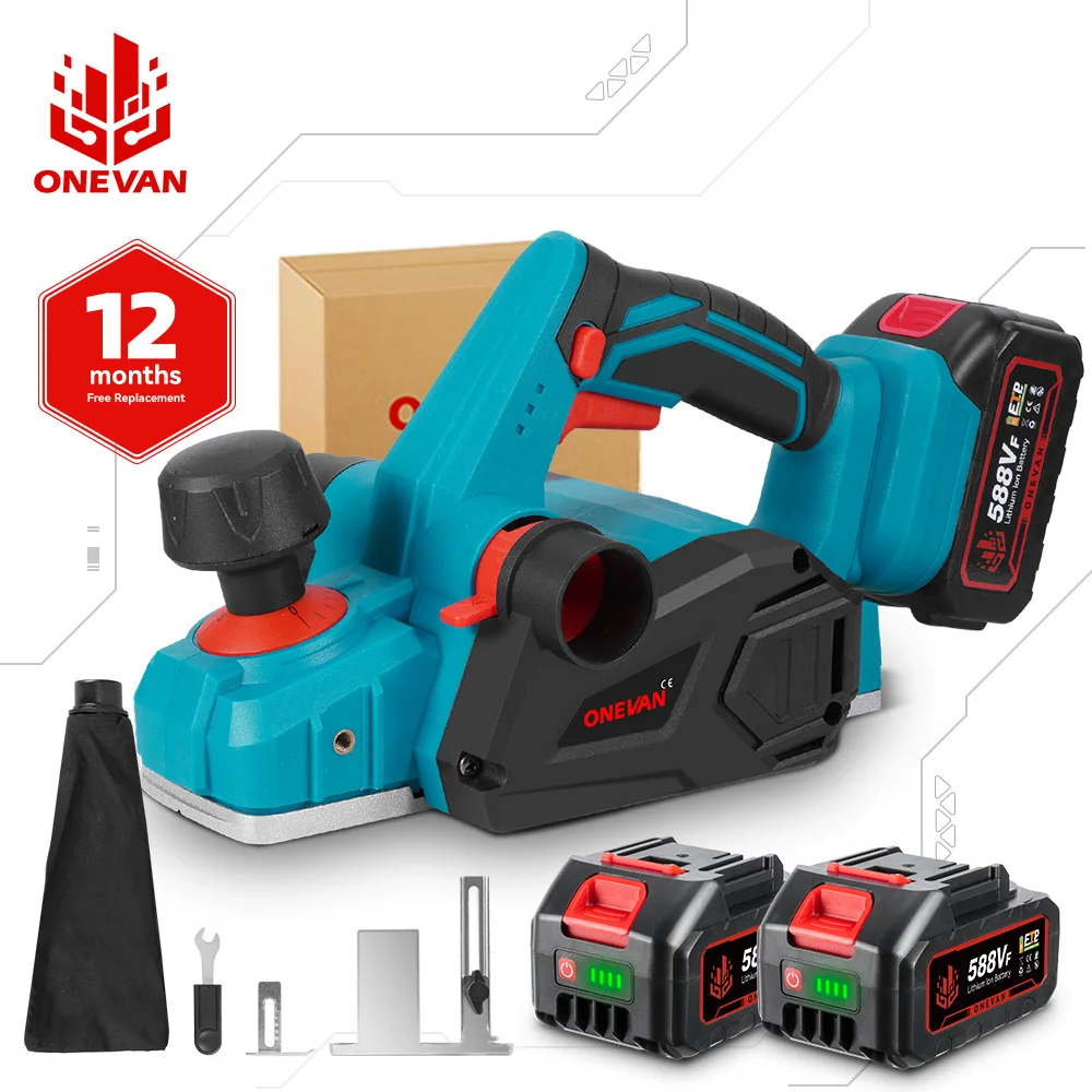 ONEVAN Pialla Elettrica 30000RPM Cordless Router Trimmer Raccolta Polvere Lavorazione Del Legno Taglierina Strumento di Potere Per Makita 18V Batteria Spille