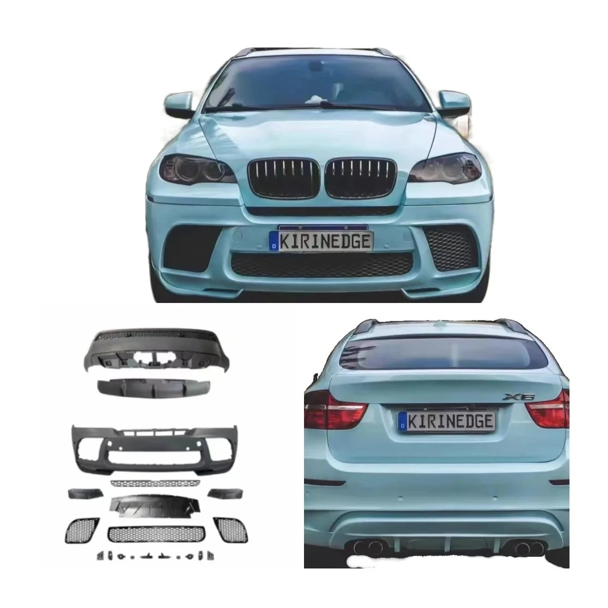 

Новый автомобильный комплект Mp Body Kit для BMW X6 E71 Upgrade X6M, передний бампер, задняя губа, передняя решетка, спойлер, хвостовые трубы, комплекты кузова