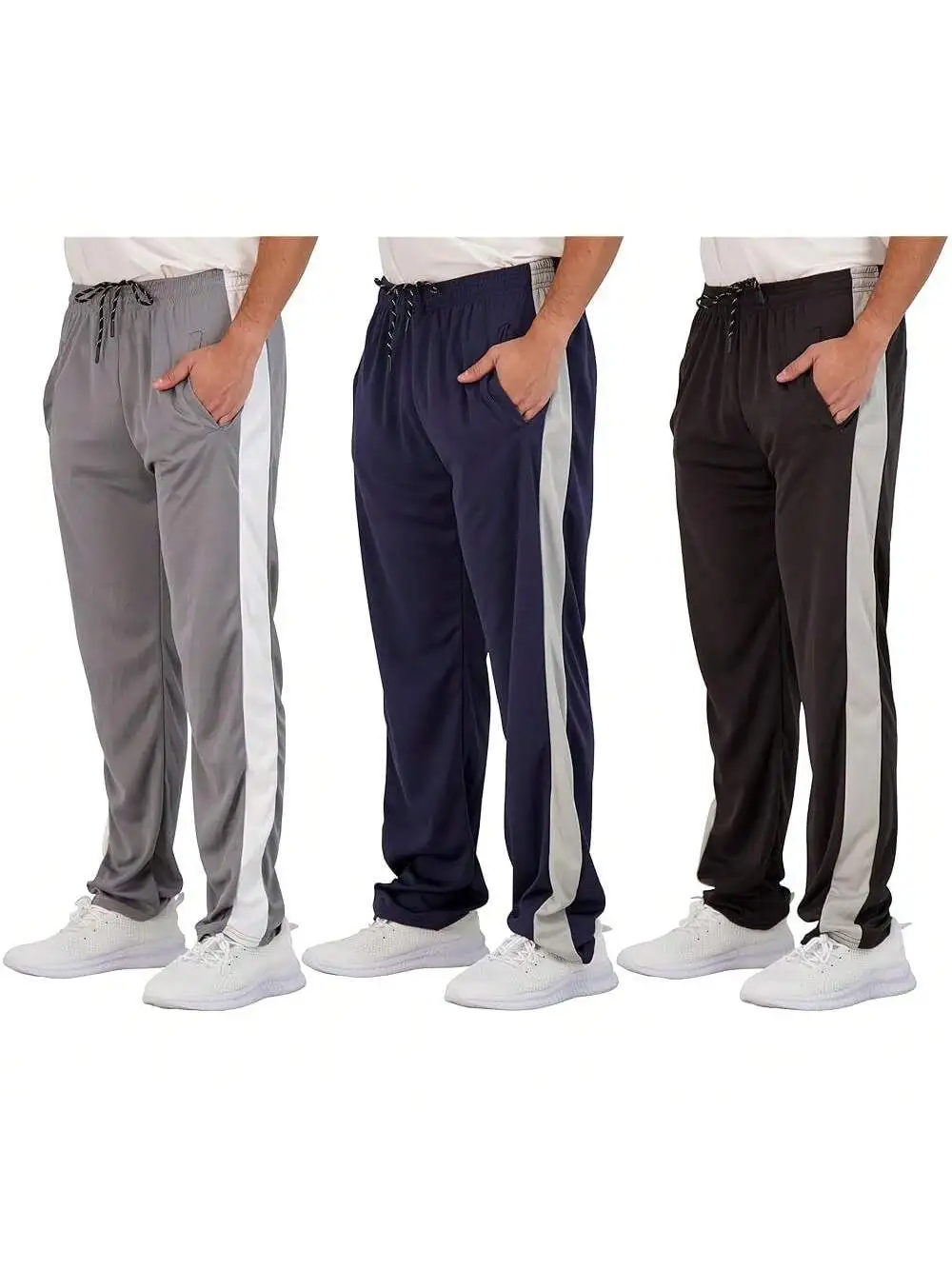 

Mens Mesh Athletic Sweatpants With Pockets Open Bottom Lounge Gym Workout Pants