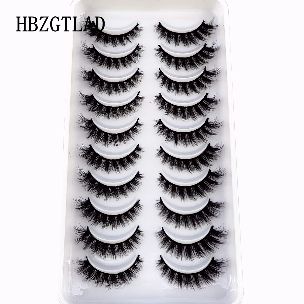 New 10 Pairs 3D Faux Mink Lashes Natural Long Soft Short Lashes Handmade Fake Lashes Makeup Tool Eyelash Extension maquiagem