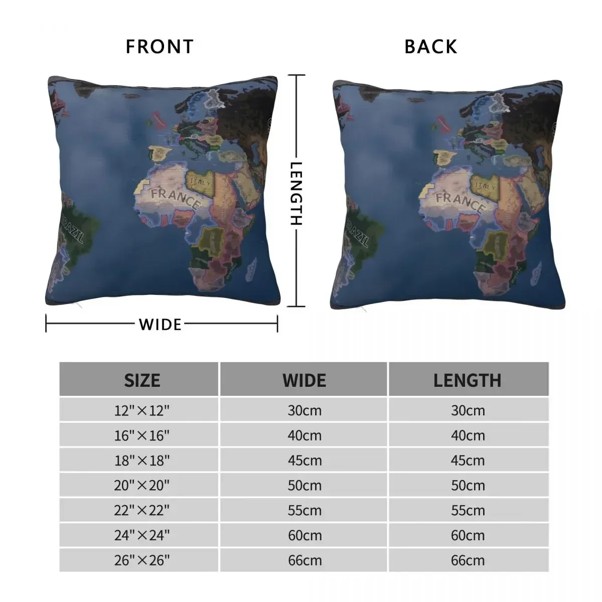 Hearts of Iron 4 Map Throw Pillow Cushions For Decorative Sofa Luxury Living Room Decorative Cushions Luxury Pillow Case