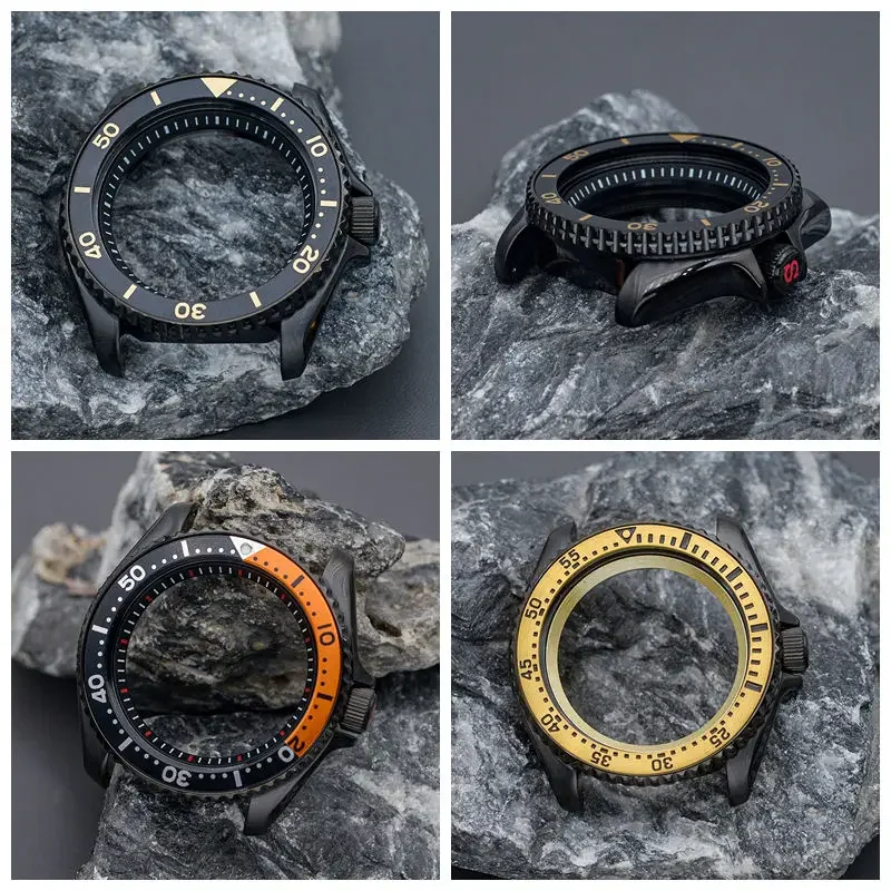 

Black SKX007 Men's Watch Case Fit NH34 NH35 NH36 Automatic Movement 316L Stainless Steel Sapphire Glass 200M Waterproof Case