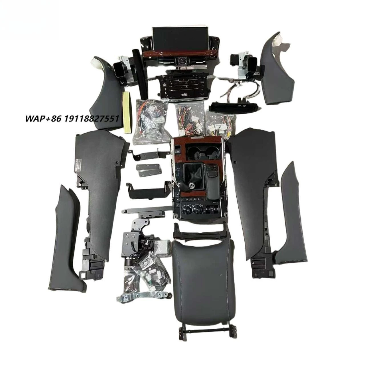 For  LX570 Interior Simple Refit Kit LHD Complete Upgrade for Dashboard Center Console Door Panel Steering Wheel Cover