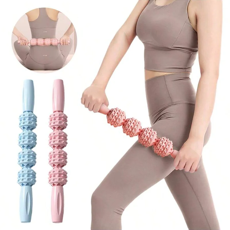 Massage Stick Roller Calf Muscle Massage Roller Cervical Neck Shoulder Back Muscle Relaxer Yoga Wolf Teeth Stick