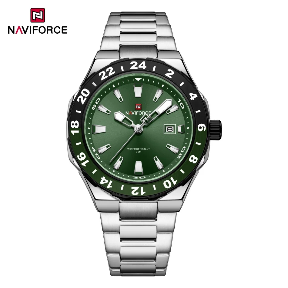 New NAVIFORCE Watches Men‘s Luminous Calendar Stainless Steel Waterproof Wristwatch Luxury Sports Quartz Clock Relogio Masculino