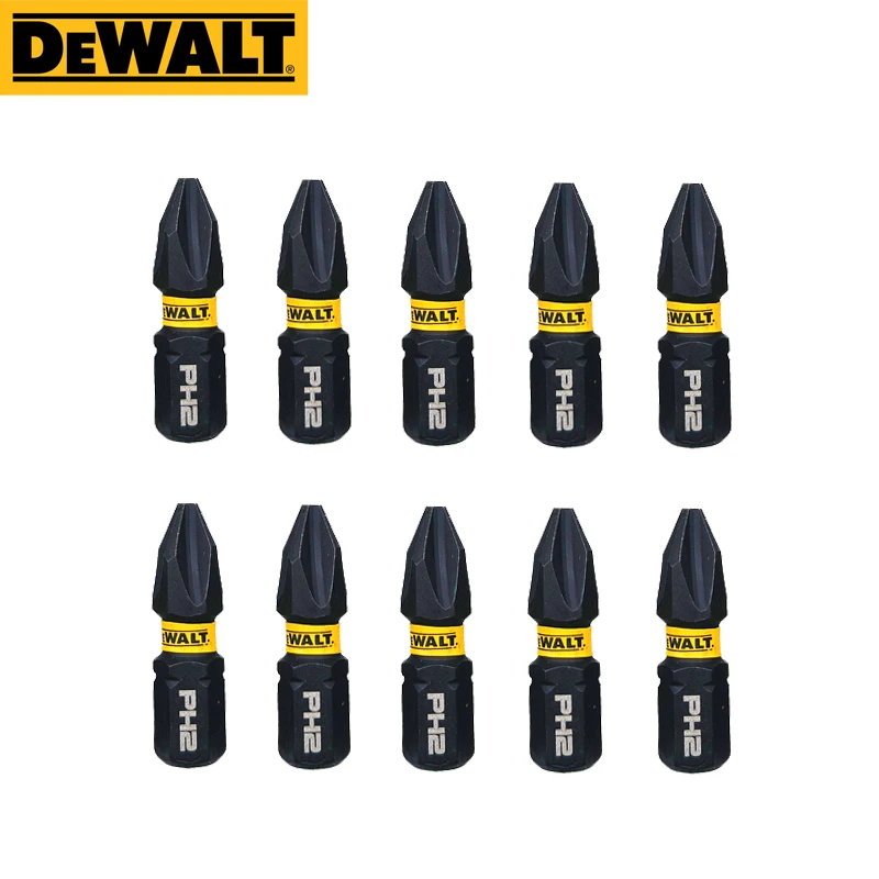 DEWALT PH2 25mm Impact Power Bits High Hardness Alloy Driver Head Electric Screwdriver Wrench Screw Drill Bits Black 10PCS