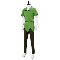 Movie Peter Pan Cosplay Costume Green Outfit Top Pants Hat Role Play Peter Pan Halloween Carnival Cosplay Costum Men Style