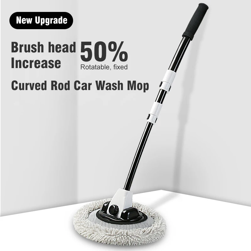 Car Wash Brush Mop Kit Cleaning Brush Chenille Microfiber Car Wash Brush Telescopic Long Handle Cleaning Mop Car Cleaning Tool