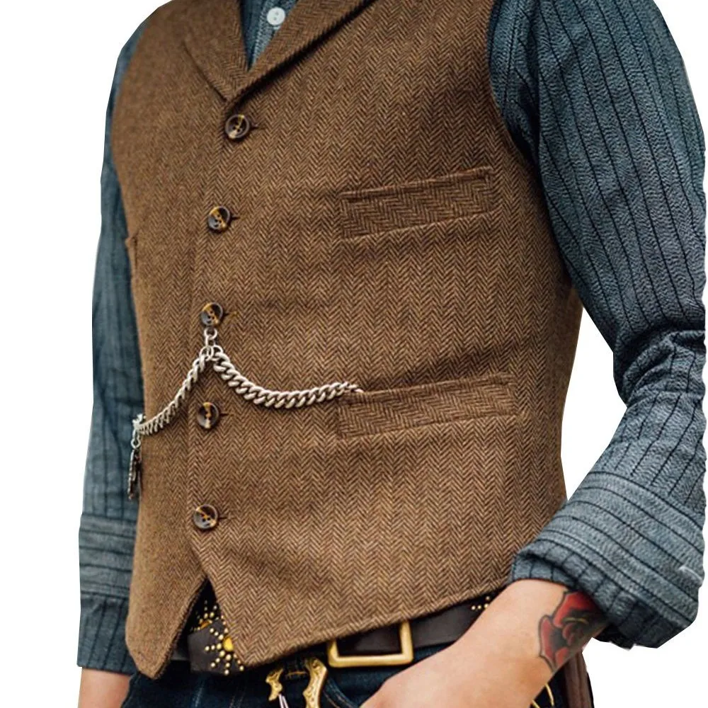 

Busin Slim Fit Waistcoat Jaet Casual Gilet Men's Vests Ultra Tailored Long Sve Formal Wear Polyester Blend Fabric