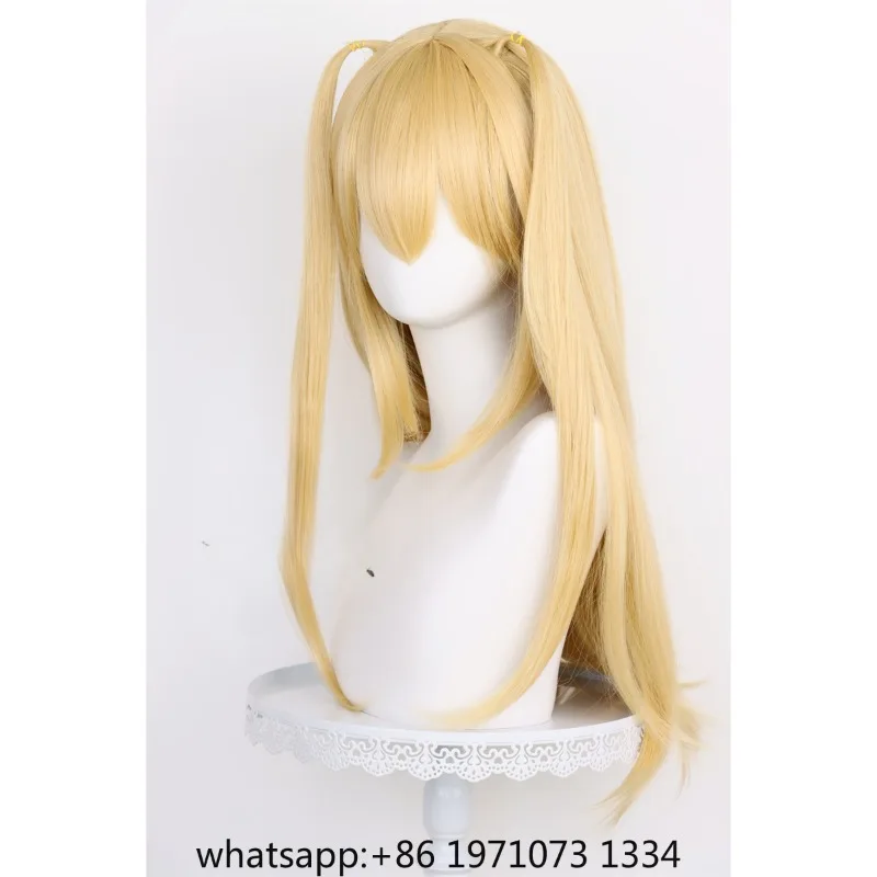 Death Note MisaMisa Cosplay Wig  Long Yellow Double Tails Misa Amane Cosplay Heat Resistant Synthetic Hair Wigs