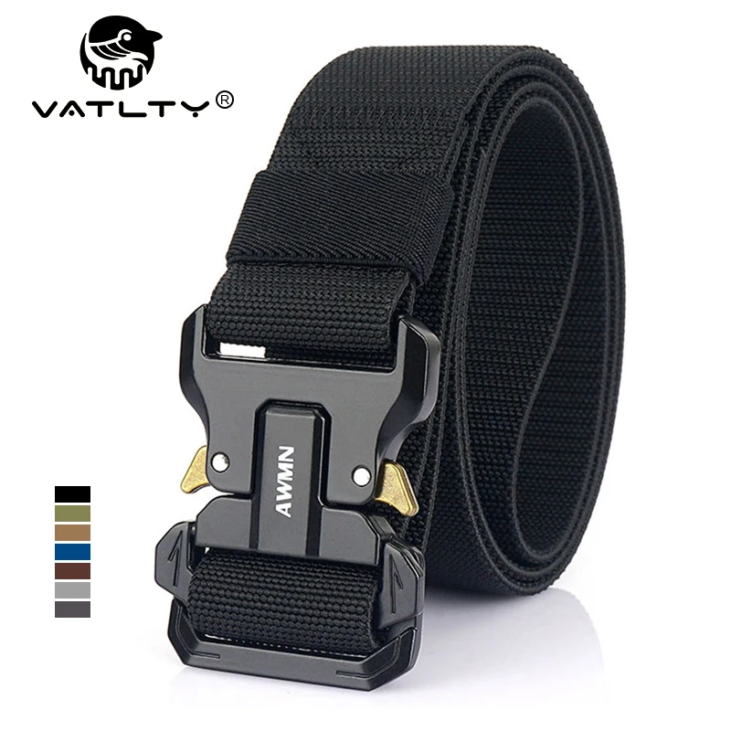 

VATLTY Men's Casual Elastic Belt Metal Buckle Quick Release Military Tactical Belt Workwear Overalls Stretch Belt Waistband Male