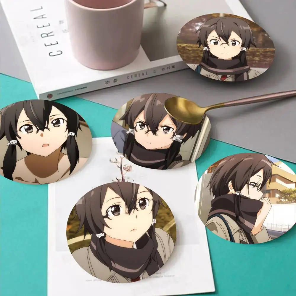 1pc Shino Asada Anime characters Wooden Coaster Colour Printing Cup Mat Home Desk Decoration Gifts