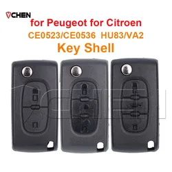 For Peugeot 207 307 308 407 607 807 Remote Key Case For Citroen C2 C3 C4 C5 C6 Flip Folding Car Fob Shell Housing 2/3 Btns Cover