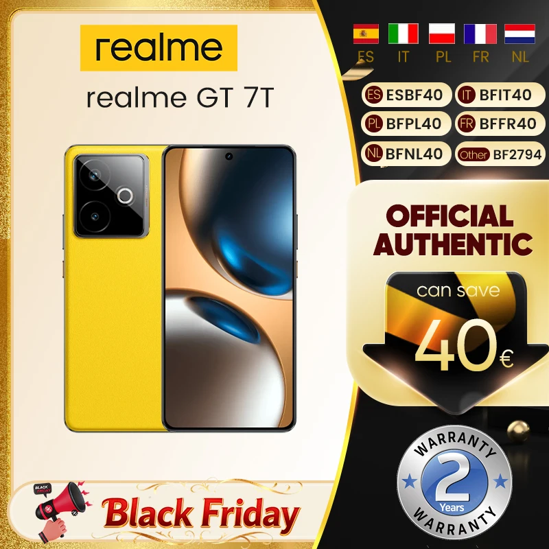 Immagine di realme GT 7TSmartphone 5G 2025 Nuovo Mediatek 8400-Max 7000Mah Titan Batteria 120W Ultra Charge 6.8'' 120Hz Display Versione globale
